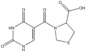 3-[(2,4-dioxo-1,2,3,4-tetrahydropyrimidin-5-yl)carbonyl]-1,3-thiazolidine-4-carboxylic acid Structure