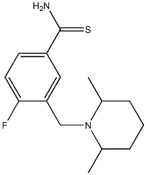 3-[(2,6-dimethylpiperidin-1-yl)methyl]-4-fluorobenzene-1-carbothioamide Struktur