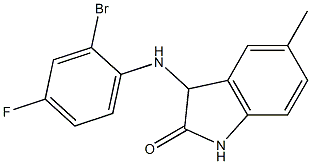 3-[(2-bromo-4-fluorophenyl)amino]-5-methyl-2,3-dihydro-1H-indol-2-one 化学構造式