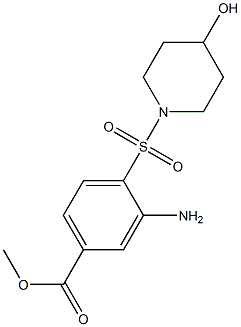 methyl 3-amino-4-[(4-hydroxypiperidine-1-)sulfonyl]benzoate,,结构式