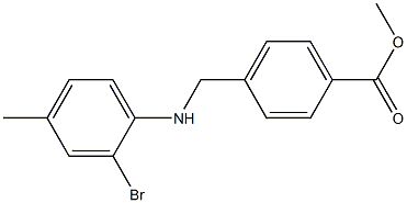 methyl 4-{[(2-bromo-4-methylphenyl)amino]methyl}benzoate Struktur