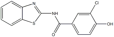 N-(1,3-benzothiazol-2-yl)-3-chloro-4-hydroxybenzamide,,结构式
