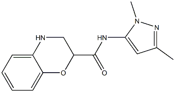 N-(1,3-dimethyl-1H-pyrazol-5-yl)-3,4-dihydro-2H-1,4-benzoxazine-2-carboxamide,,结构式