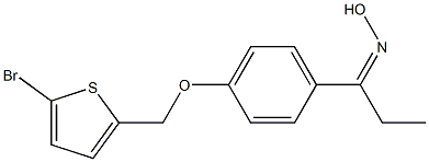 N-(1-{4-[(5-bromothiophen-2-yl)methoxy]phenyl}propylidene)hydroxylamine Struktur