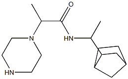 N-(1-{bicyclo[2.2.1]heptan-2-yl}ethyl)-2-(piperazin-1-yl)propanamide Struktur