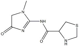 N-(1-methyl-4-oxo-4,5-dihydro-1H-imidazol-2-yl)-1,3-thiazolidine-4-carboxamide 化学構造式