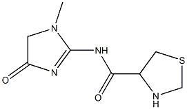 N-(1-methyl-4-oxo-4,5-dihydro-1H-imidazol-2-yl)-1,3-thiazolidine-4-carboxamide,,结构式