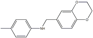 N-(2,3-dihydro-1,4-benzodioxin-6-ylmethyl)-4-methylaniline Structure