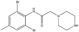 N-(2,6-dibromo-4-methylphenyl)-2-(piperazin-1-yl)acetamide Struktur