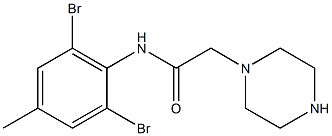 N-(2,6-dibromo-4-methylphenyl)-2-(piperazin-1-yl)acetamide 结构式