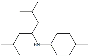 N-(2,6-dimethylheptan-4-yl)-4-methylcyclohexan-1-amine,,结构式