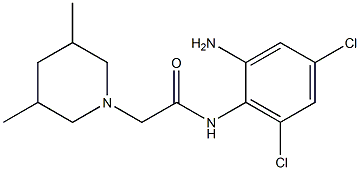 N-(2-amino-4,6-dichlorophenyl)-2-(3,5-dimethylpiperidin-1-yl)acetamide 化学構造式