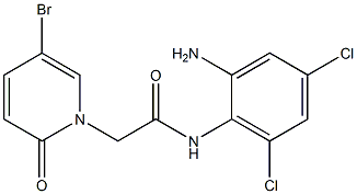 N-(2-amino-4,6-dichlorophenyl)-2-(5-bromo-2-oxo-1,2-dihydropyridin-1-yl)acetamide 结构式