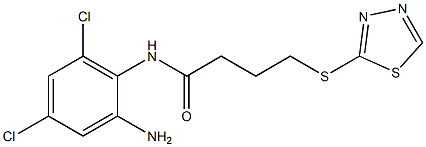 N-(2-amino-4,6-dichlorophenyl)-4-(1,3,4-thiadiazol-2-ylsulfanyl)butanamide 结构式