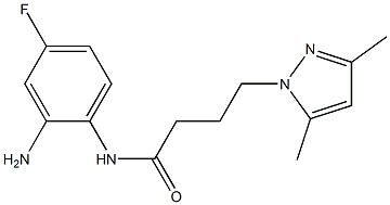 N-(2-amino-4-fluorophenyl)-4-(3,5-dimethyl-1H-pyrazol-1-yl)butanamide Struktur