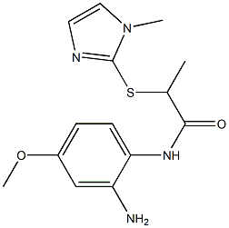 N-(2-amino-4-methoxyphenyl)-2-[(1-methyl-1H-imidazol-2-yl)sulfanyl]propanamide,,结构式