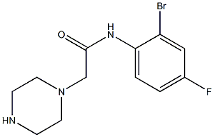 N-(2-bromo-4-fluorophenyl)-2-(piperazin-1-yl)acetamide 结构式