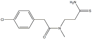 N-(2-carbamothioylethyl)-2-(4-chlorophenyl)-N-methylacetamide 化学構造式