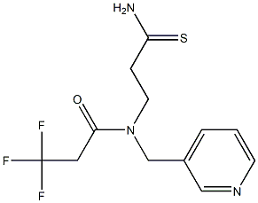 N-(2-carbamothioylethyl)-3,3,3-trifluoro-N-(pyridin-3-ylmethyl)propanamide 化学構造式
