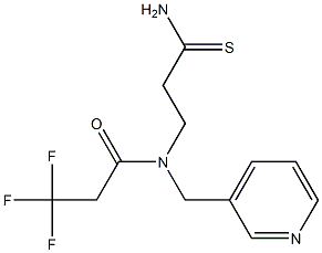 N-(2-carbamothioylethyl)-3,3,3-trifluoro-N-(pyridin-3-ylmethyl)propanamide Struktur