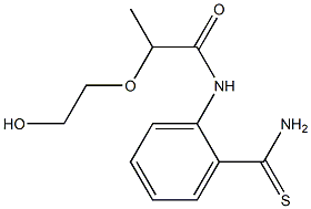 N-(2-carbamothioylphenyl)-2-(2-hydroxyethoxy)propanamide Struktur
