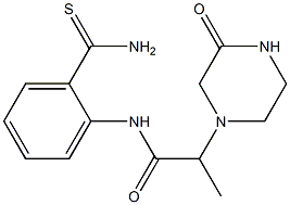 N-(2-carbamothioylphenyl)-2-(3-oxopiperazin-1-yl)propanamide Struktur