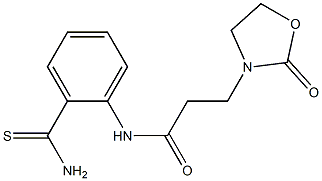 N-(2-carbamothioylphenyl)-3-(2-oxo-1,3-oxazolidin-3-yl)propanamide Structure