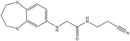 N-(2-cyanoethyl)-2-(3,4-dihydro-2H-1,5-benzodioxepin-7-ylamino)acetamide 化学構造式