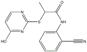 N-(2-cyanophenyl)-2-[(4-hydroxypyrimidin-2-yl)sulfanyl]propanamide,,结构式