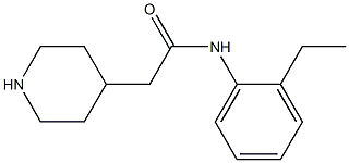 N-(2-ethylphenyl)-2-piperidin-4-ylacetamide,,结构式