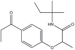 N-(2-methylbutan-2-yl)-2-(4-propanoylphenoxy)propanamide,,结构式