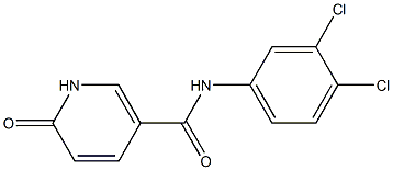 N-(3,4-dichlorophenyl)-6-oxo-1,6-dihydropyridine-3-carboxamide,,结构式