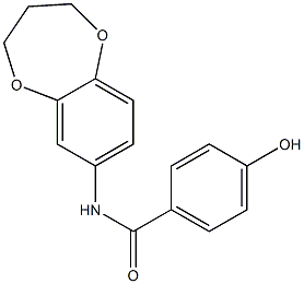 N-(3,4-dihydro-2H-1,5-benzodioxepin-7-yl)-4-hydroxybenzamide 化学構造式