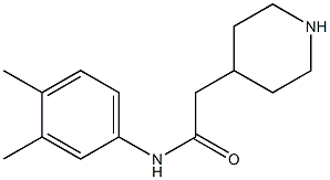 N-(3,4-dimethylphenyl)-2-piperidin-4-ylacetamide,,结构式