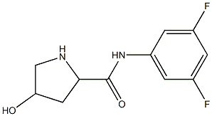 N-(3,5-difluorophenyl)-4-hydroxypyrrolidine-2-carboxamide Struktur