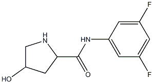 N-(3,5-difluorophenyl)-4-hydroxypyrrolidine-2-carboxamide,,结构式