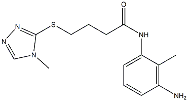 N-(3-amino-2-methylphenyl)-4-[(4-methyl-4H-1,2,4-triazol-3-yl)sulfanyl]butanamide,,结构式