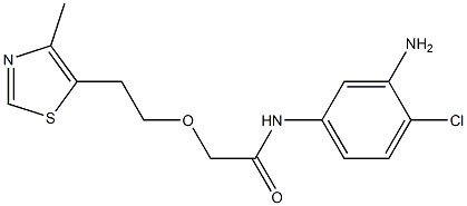 N-(3-amino-4-chlorophenyl)-2-[2-(4-methyl-1,3-thiazol-5-yl)ethoxy]acetamide 化学構造式
