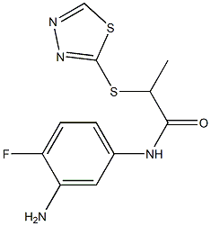 N-(3-amino-4-fluorophenyl)-2-(1,3,4-thiadiazol-2-ylsulfanyl)propanamide Structure