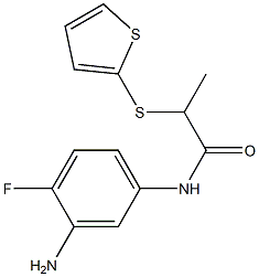 N-(3-amino-4-fluorophenyl)-2-(thiophen-2-ylsulfanyl)propanamide 结构式
