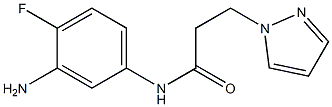 N-(3-amino-4-fluorophenyl)-3-(1H-pyrazol-1-yl)propanamide 化学構造式