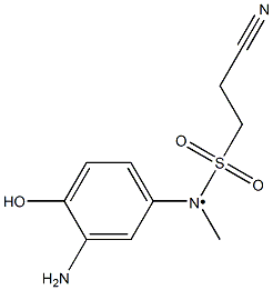 N-(3-amino-4-hydroxyphenyl)-2-cyano-N-methylethane-1-sulfonamido 化学構造式