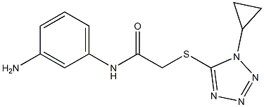 N-(3-aminophenyl)-2-[(1-cyclopropyl-1H-1,2,3,4-tetrazol-5-yl)sulfanyl]acetamide 结构式