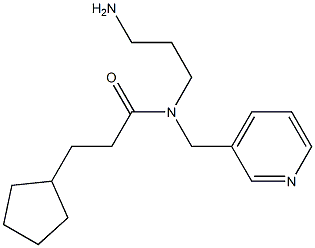 N-(3-aminopropyl)-3-cyclopentyl-N-(pyridin-3-ylmethyl)propanamide Struktur