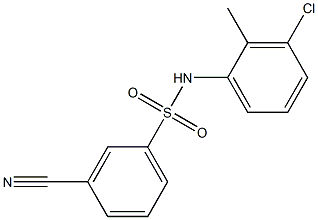 N-(3-chloro-2-methylphenyl)-3-cyanobenzene-1-sulfonamide,,结构式