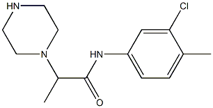 N-(3-chloro-4-methylphenyl)-2-(piperazin-1-yl)propanamide Struktur