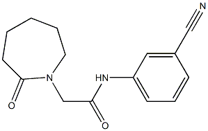 N-(3-cyanophenyl)-2-(2-oxoazepan-1-yl)acetamide 化学構造式