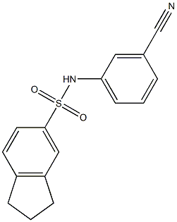 N-(3-cyanophenyl)-2,3-dihydro-1H-indene-5-sulfonamide,,结构式