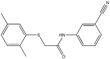 N-(3-cyanophenyl)-2-[(2,5-dimethylphenyl)sulfanyl]acetamide 化学構造式