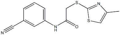 N-(3-cyanophenyl)-2-[(4-methyl-1,3-thiazol-2-yl)sulfanyl]acetamide Structure